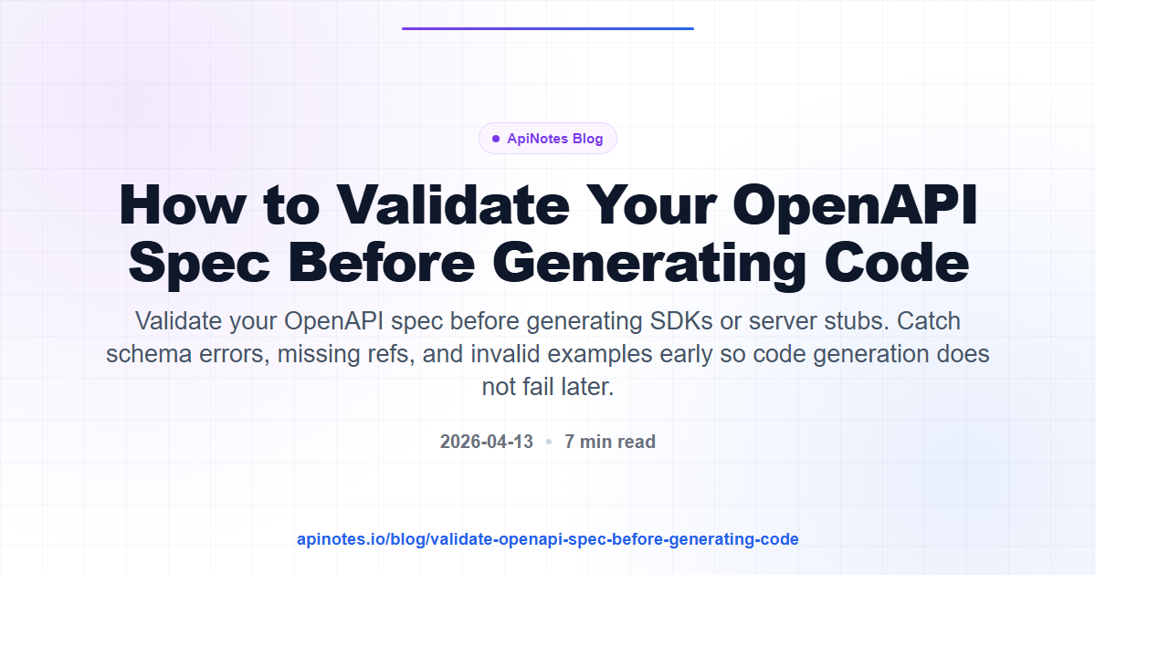 How to Validate Your OpenAPI Spec Before Generating Code